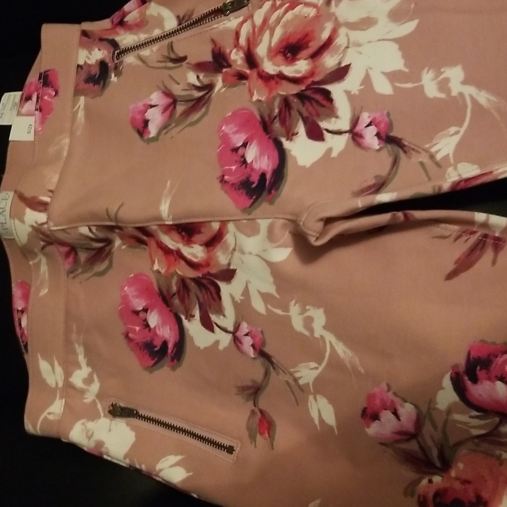 The Childrens Place Pink Floral Pants 14